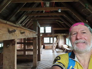 Ted inside Taft Lodge on Mont Mansfield in Vermont.