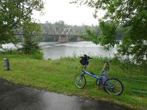 Ted's bike after the rain started and before he packed his bike in his rental car to drive to Maine. 