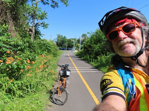 Ted with his bike on the W&OD trail in Virginia.