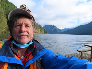 Ted's on dock in Lake Crescent.
