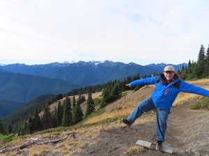 Ted on loop trail on top of Hurricane Ridge.