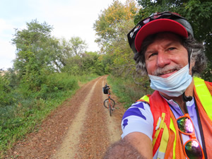 Ted with his bike on Badger State Trail not far from Monroe.