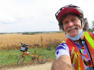 Ted with his bike on Badger State Trail not far from Monroe.