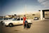 Ted near Police car on Indian Reservation near Second Mesa, Arizona.