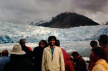 Photo taken on the dinner cruise Ted Took to Tracy Arm near Juneau, Alaska. The glacier, South Sawyer Glacier, in this pictures is actually a long distance away. With binoculars you can see sea lions on the ice burgs.