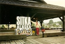 Ted next to Sitka, Alaska sign