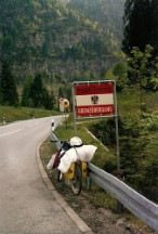Ted's bike at the border to Austria from Germany.