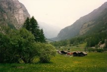 A train headed towards Zermatt, Switzerland.
