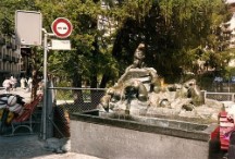 Fountain in Zermatt, Switzerland. Ted filled his water bottles at this fountain. This was the only place were people looked at Ted funny when he was getting drinking water from a fountain. Ted assumed some of the people could have been US tourists