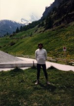Ted at Zermatt, Switzerland with the Matterhorn behind him.