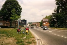 Ted's bike at the city limits to Oxford, England.