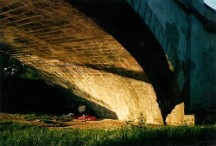 Ted's sleeping bag after he slept under the Bridge of Earn, Scotland.