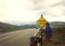 Ted at the highest elevation sign on Trail Ridge road, the actual highest point on the road is 12,183 feet.
