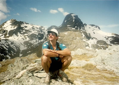 Ted at top of Conical Hill Routeburn Track.