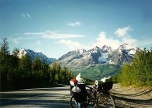 Ted's bike with the Chugach Mountains in the background.