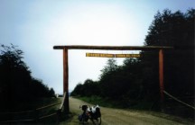 Ted's bike at the southern tip of South America, Tierra del Fuego National park.