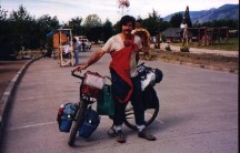 An artist in El Boson took this picture of Ted on his bike.