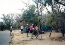Next to the visitor center at Rhodes grave.  Left to right - Heather, Gary, John, Karen and Becky.