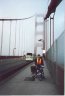 Ted with his bike on the Golden Gate Bridge.
