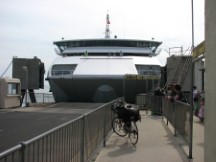 Ted's bike waiting for boat at Queenscliff
