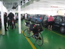 My bike on the boat near Sorrento 