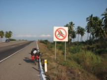 Ted's bike near highway