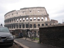 Rome - Ted near his bike at Coliseum
