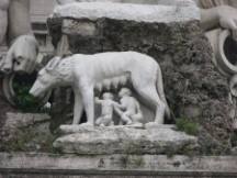 Rome - Statue near fountain at Plaza Del Popolo
