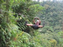 Ted on Zip Line near Volcano Arenal