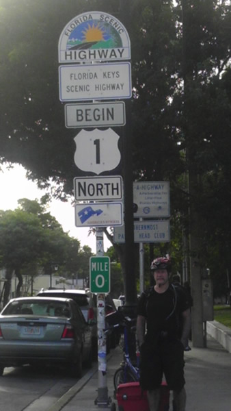 Beginning of HWY 1 in Key West, FL