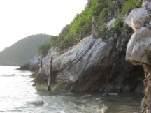 End of a trail on beach south of Hua Hin, Thailand