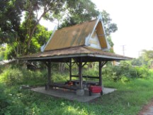 Bus stop used for shelter from heat and rain in Thailand