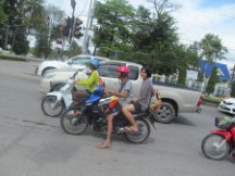 Scooter at stop light in Thailand