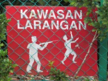 Sign near botanic garden in George town on the island of Penang, Malaysia