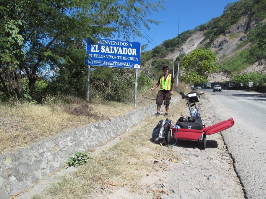 Ted at the border of El Salvador.