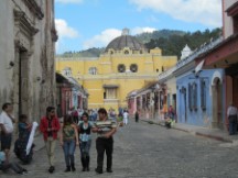 Main tourist road in Antigua, Guatemala