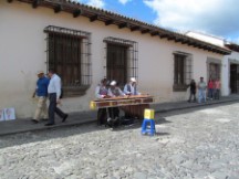 Musicians on main tourist street in Antigua, Guatemala