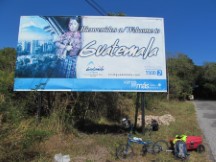 Looking back at the entering Guatemala sign as Ted was about to enter El Salvador