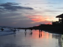 Sunset at beach near El Zunzai, El Salvador