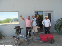 Ted’s bike at gas station in Honduras