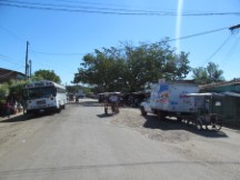 Typical town with Bimbo bread truck in Honduras