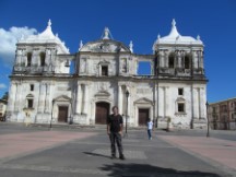 Ted outside church in Leon, Nicaragua