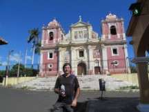 Ted in front of church in Leon, Nicaragua