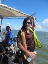 Ted on boat headed to Ometepe Island, Nicaragua