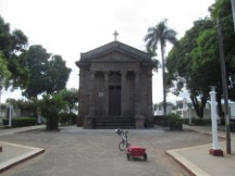 Ted’s bike at cemetery near Granada, Nicaragua.