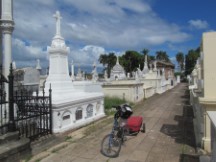 Ted’s bike at cemetery near Granada, Nicaragua.