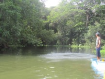 Man fishing in Lake Nicaragua at Island near Granada.