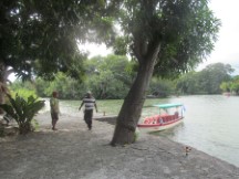 Man in striped shirt was Ted’s boat captain for trip to island near Granada, Nicaragua.