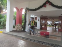 Ted with his bike at the Hotel Camino Real near Managua International Airport (MGA), Nicaragua