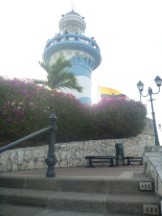 Lighthouse in Guayaquil, Ecuador, the stairs are numbered from 1. At the top the numbered step is 444. (ie. To hike to lighthouse you go up 444 steps and then you can take the steps to the top of the light house) 